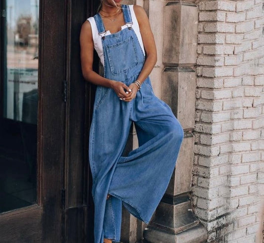 Wide leg overalls